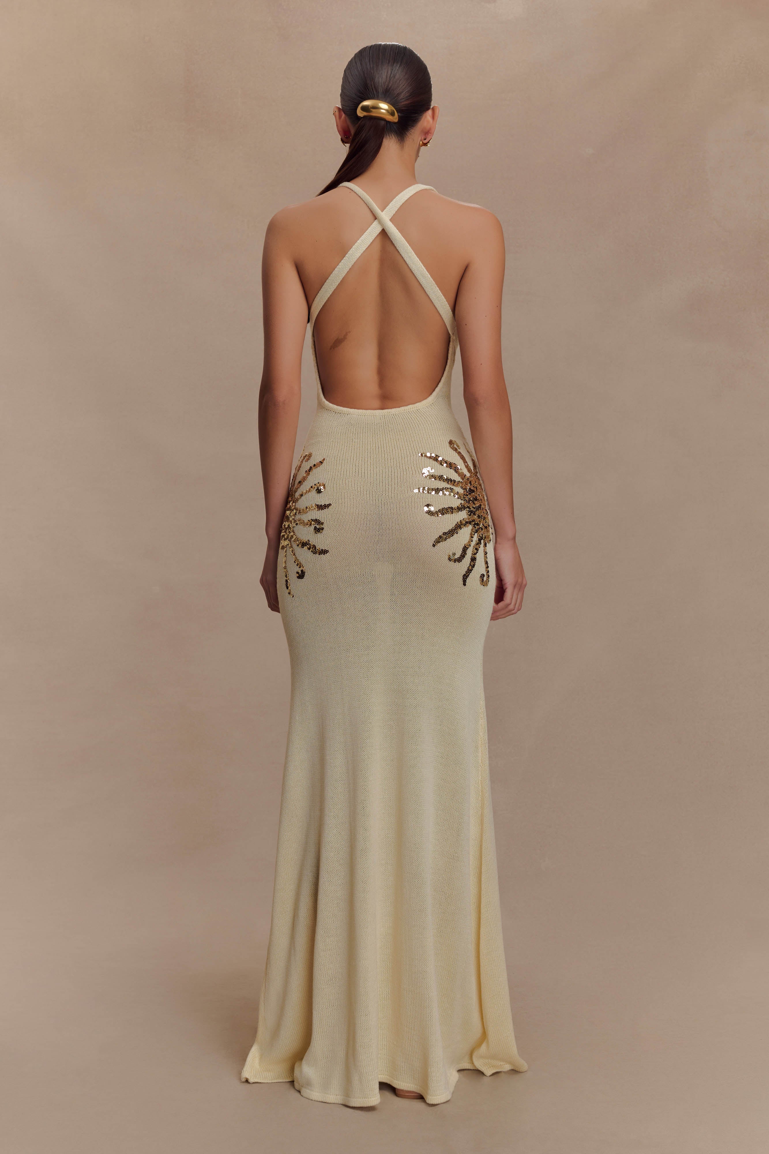 KNIT MAXI DRESS WITH SEQUIN