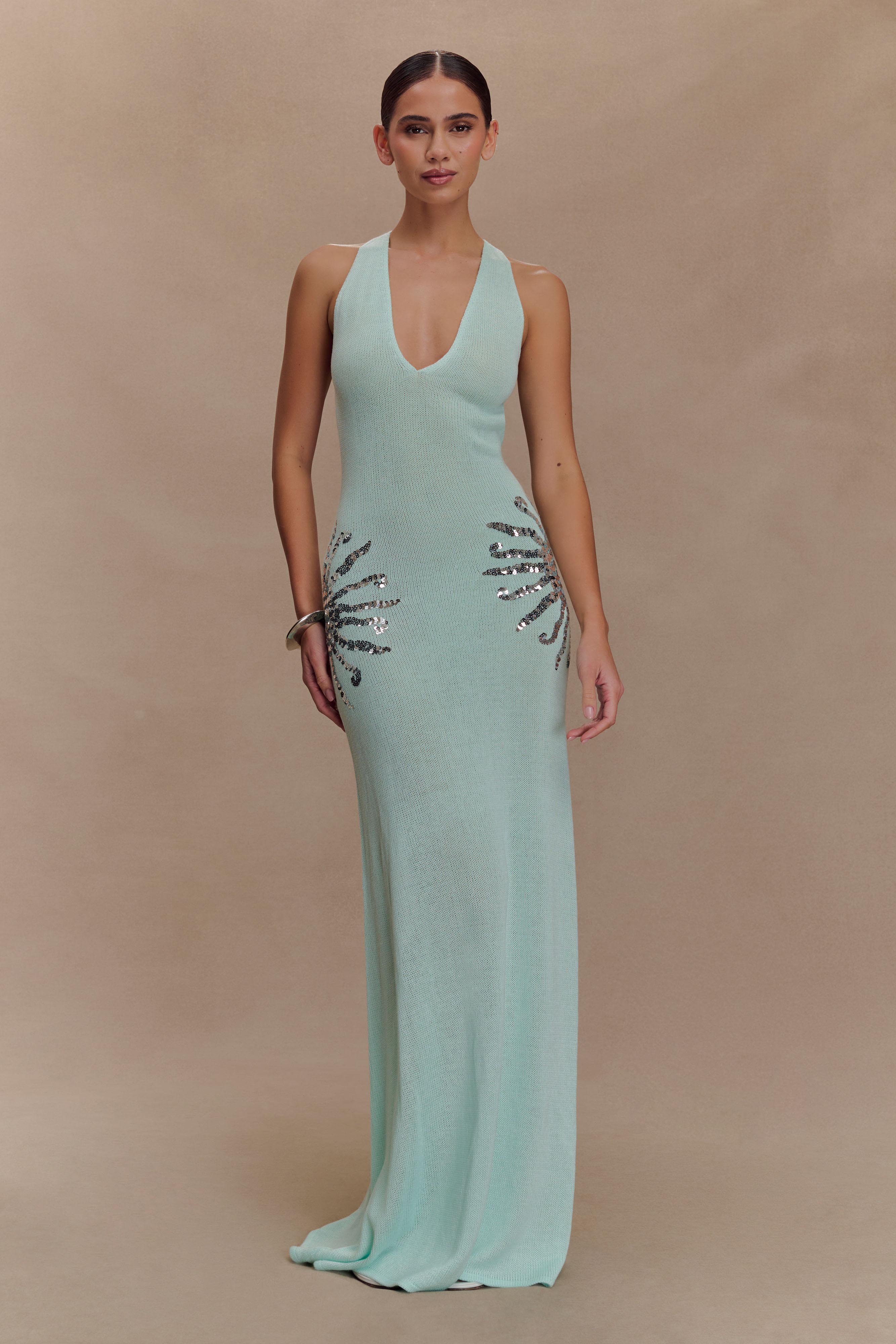 KNIT MAXI DRESS WITH SEQUIN