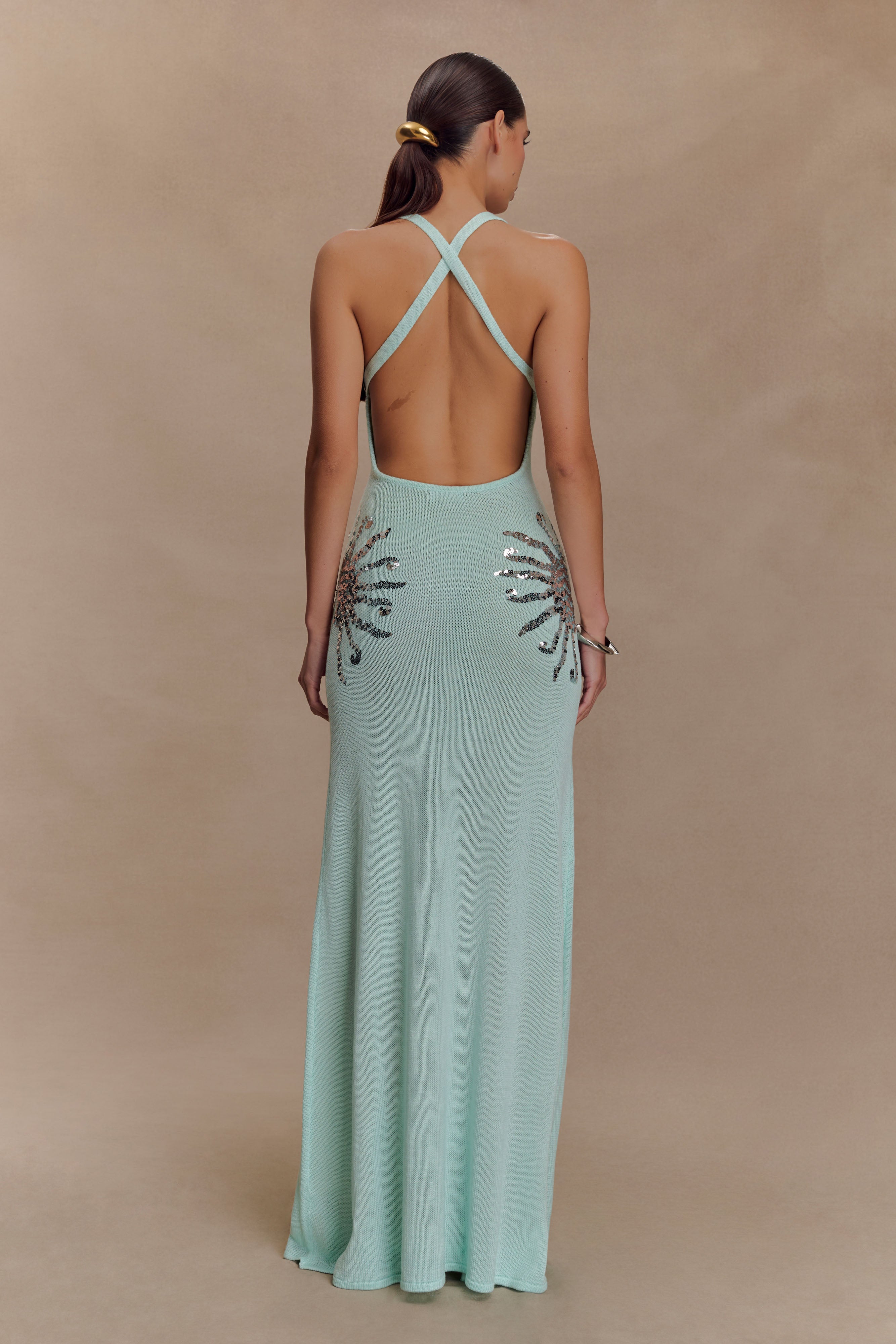 KNIT MAXI DRESS WITH SEQUIN