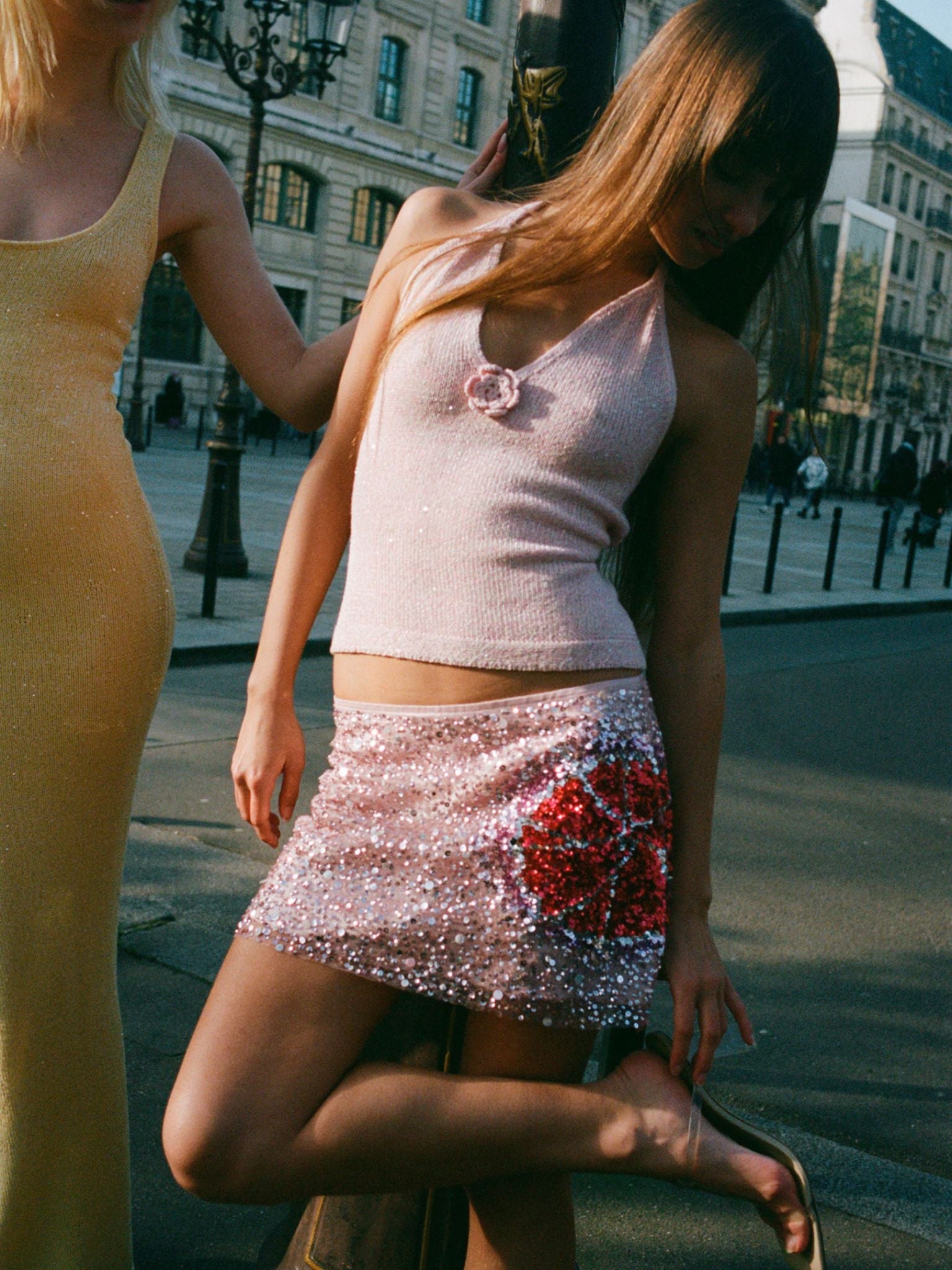 FLORAL WHIMSY BEADED SKIRT
