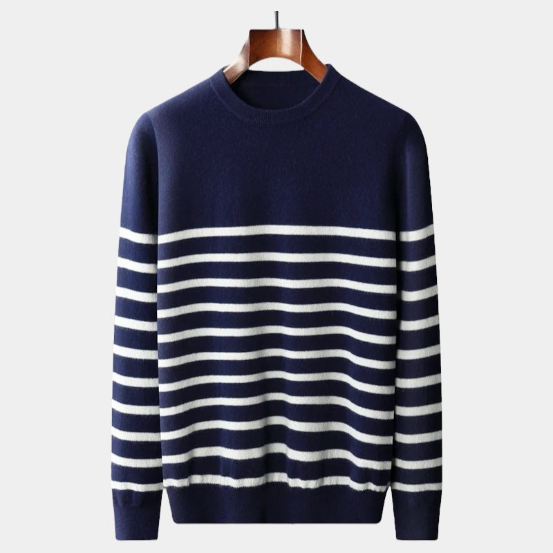 OLD MONEY Merino Wool Navy Sweater