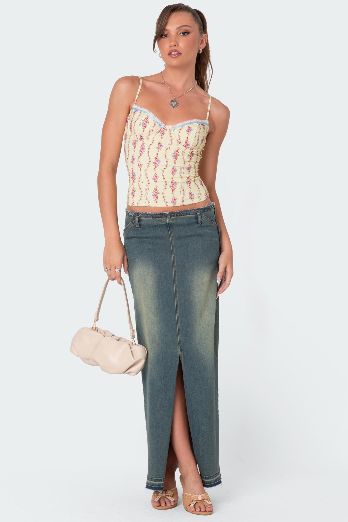 SOLENE PRINTED CORSET TOP