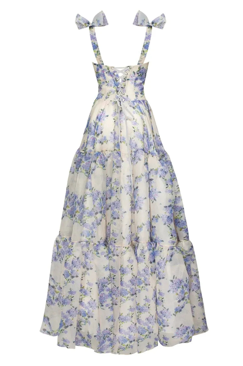 Hydrangea Floral Maxi Dress
