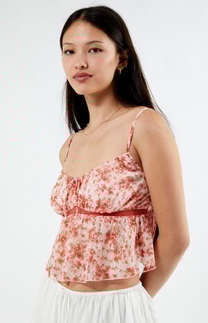 Floral Tie Front Cami