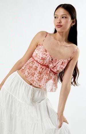 Floral Tie Front Cami