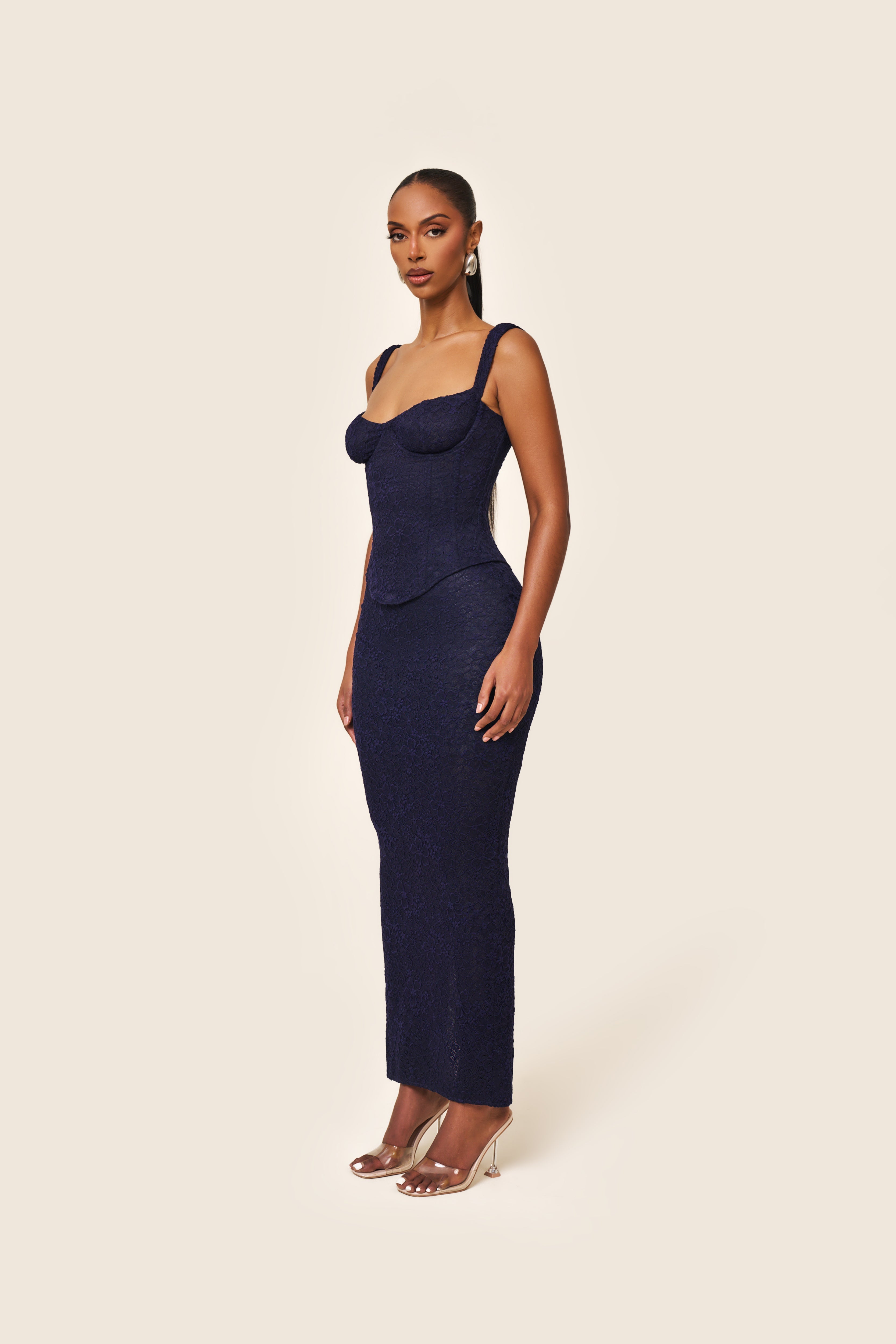 CHICIME | The Cinched Lace maxi skirt