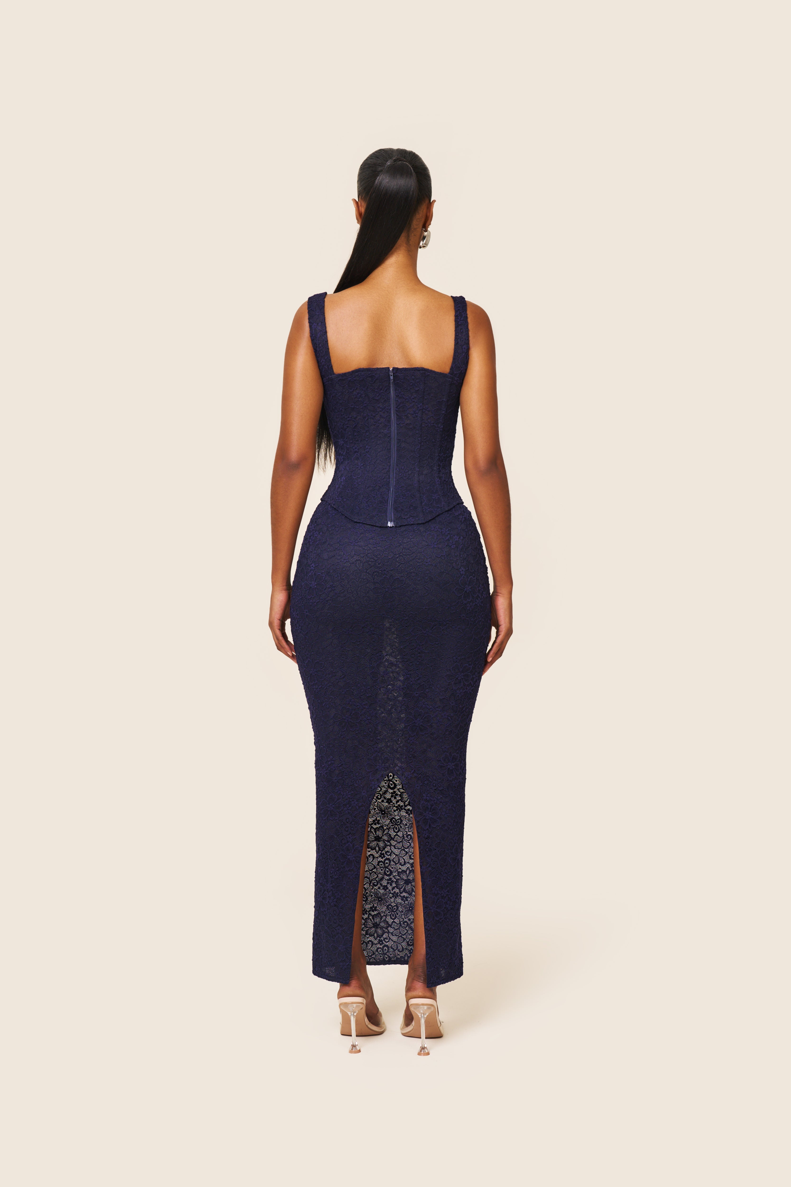 CHICIME | The Cinched Lace maxi skirt