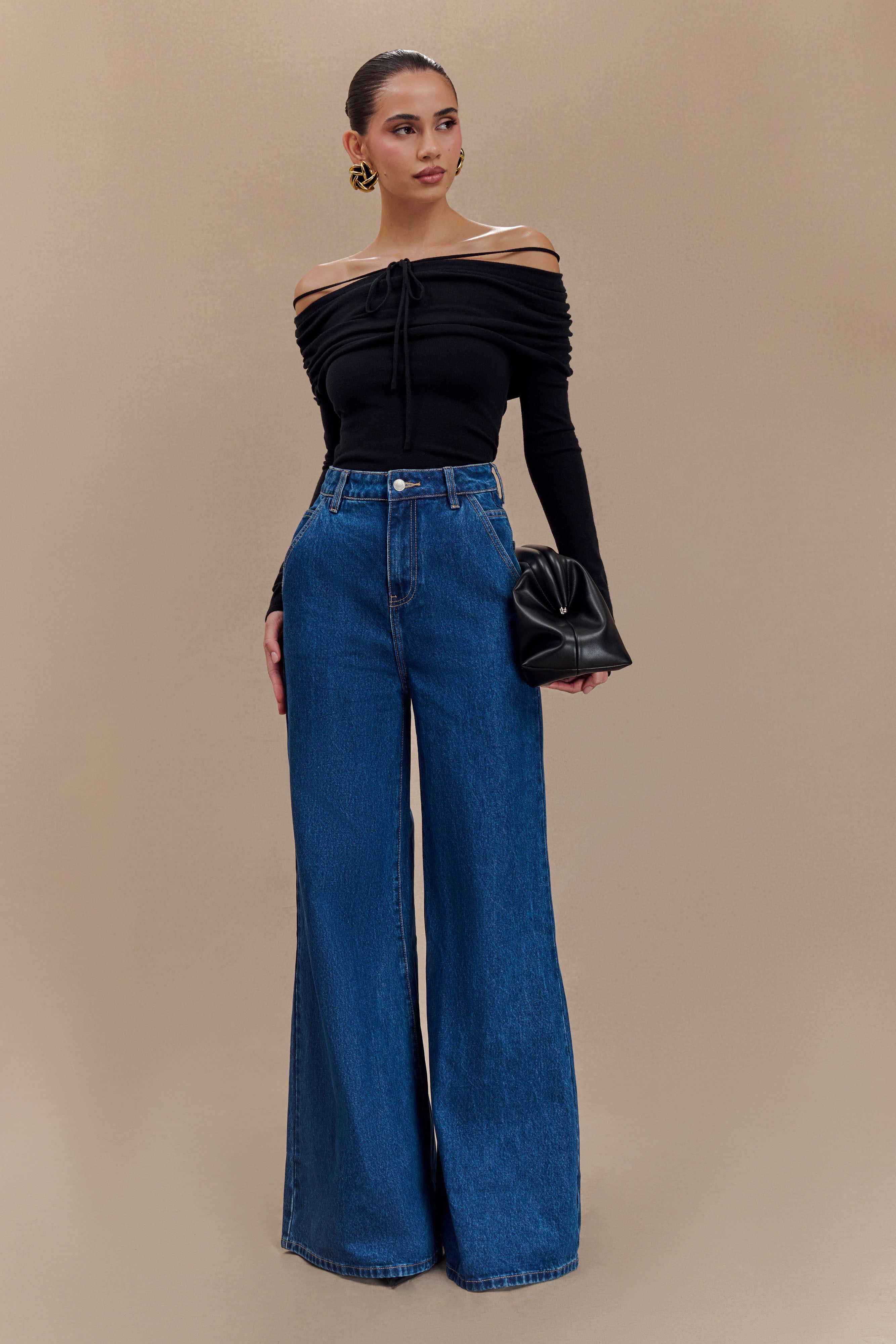 Wide Leg Flare Denim Jeans