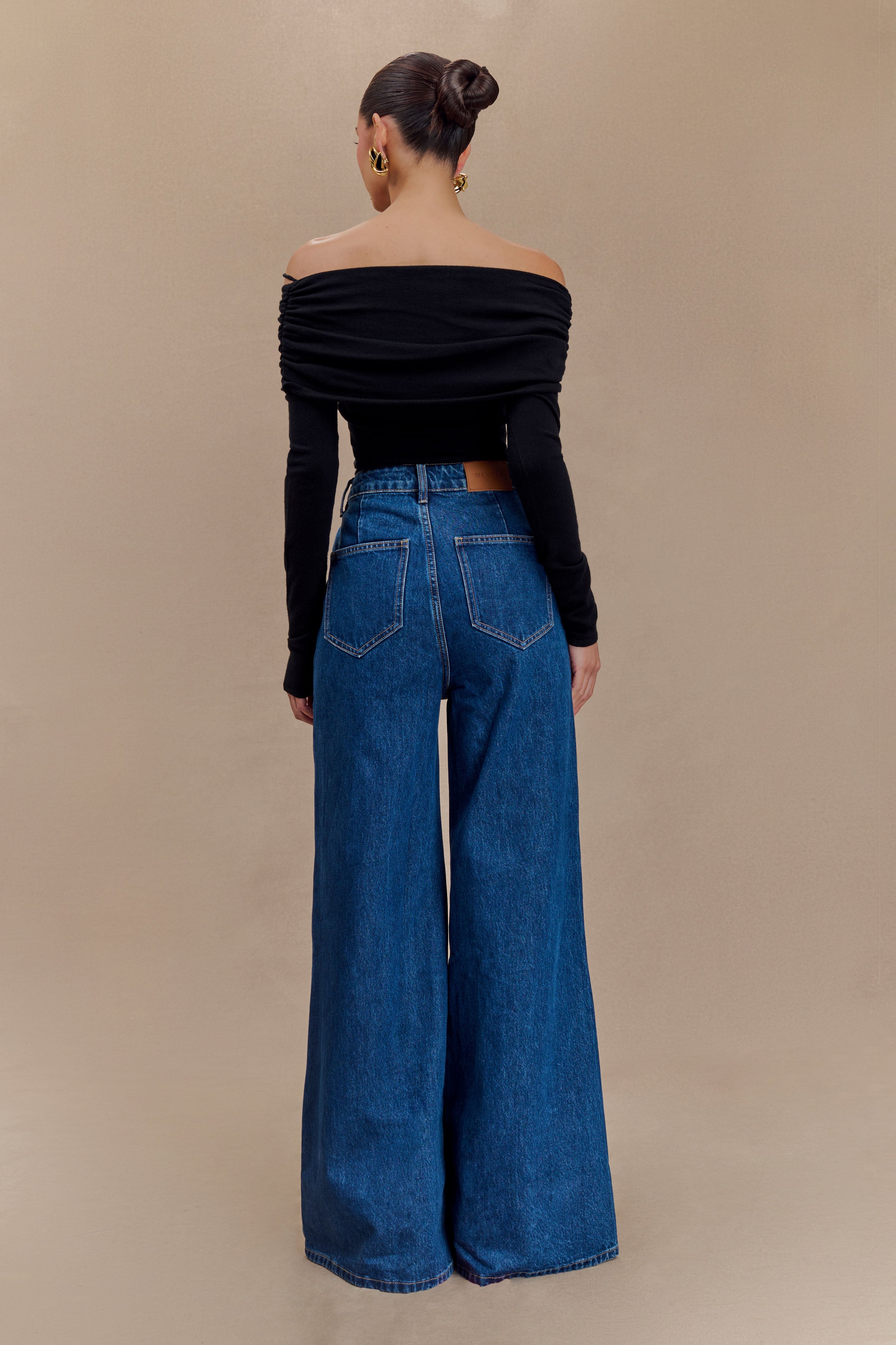 Wide Leg Flare Denim Jeans