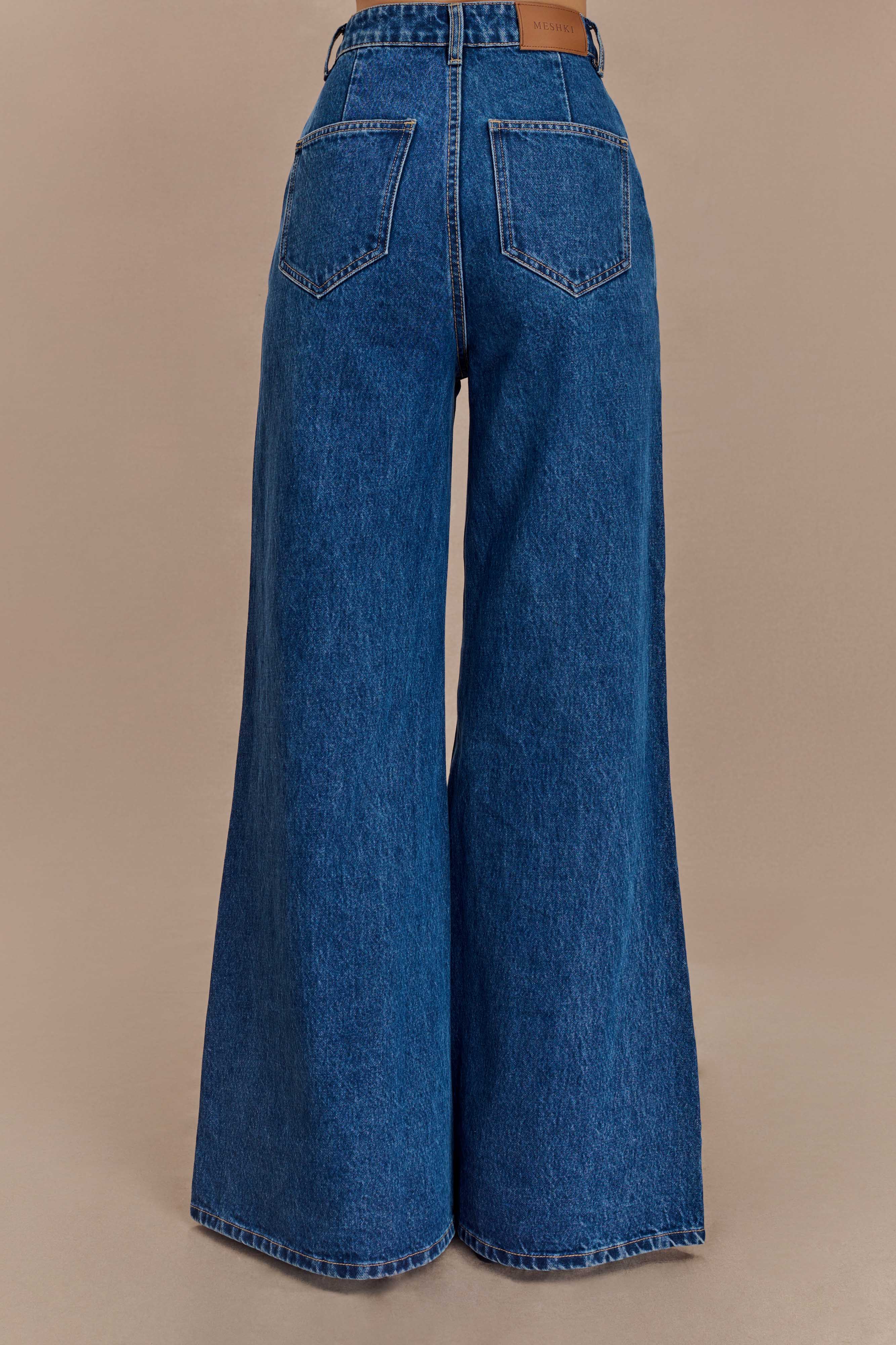 Wide Leg Flare Denim Jeans