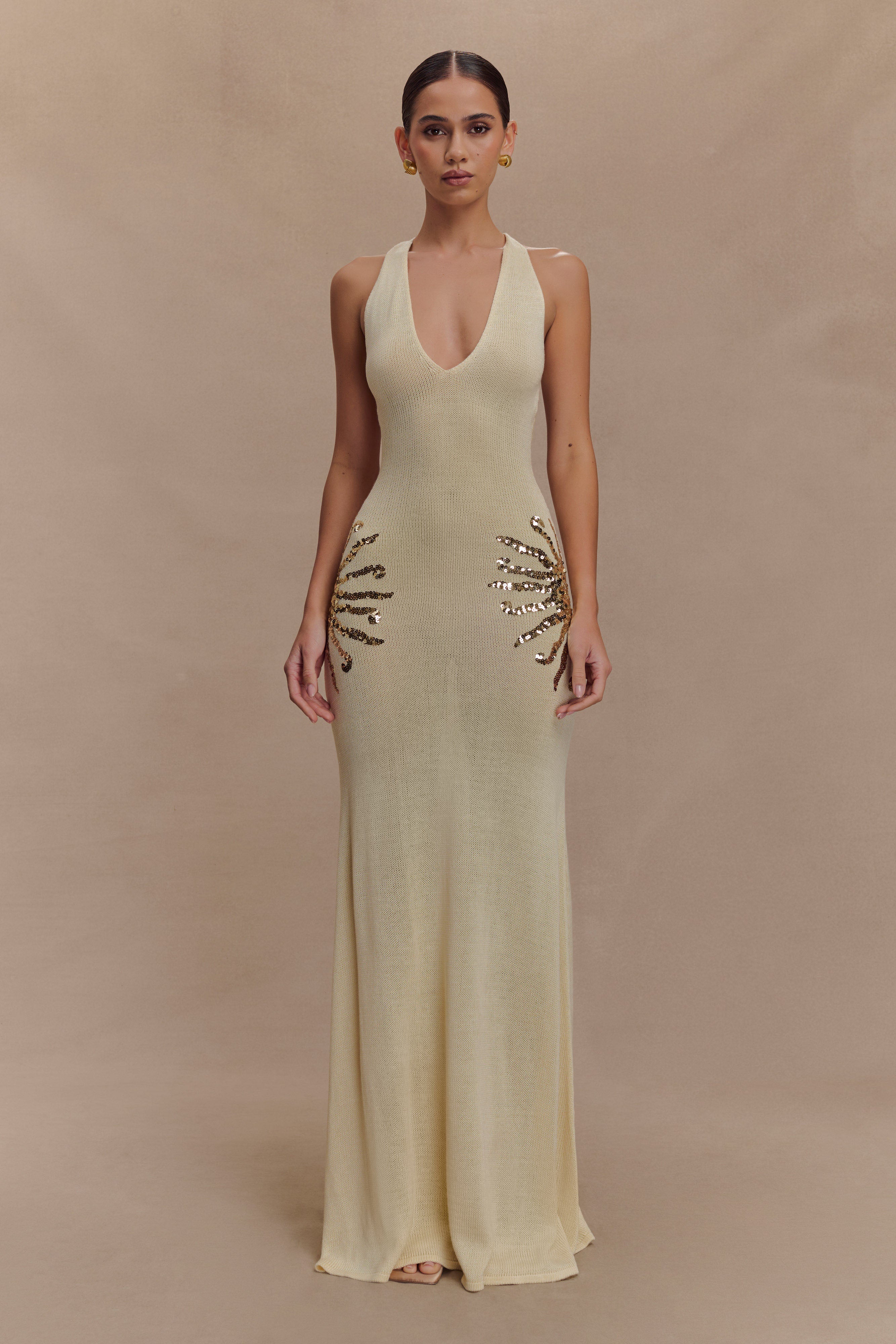 KNIT MAXI DRESS WITH SEQUIN