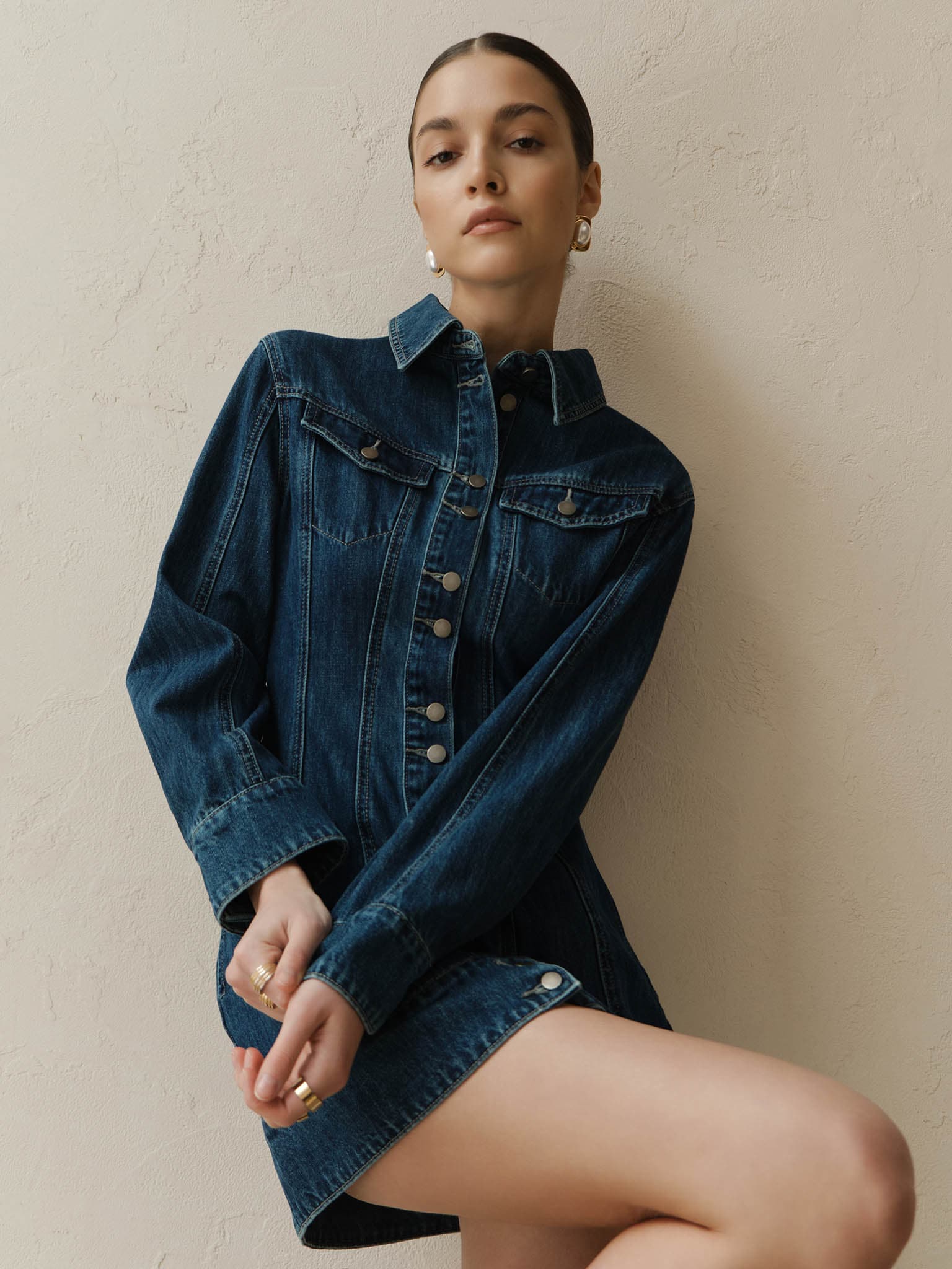 Denim mini dress