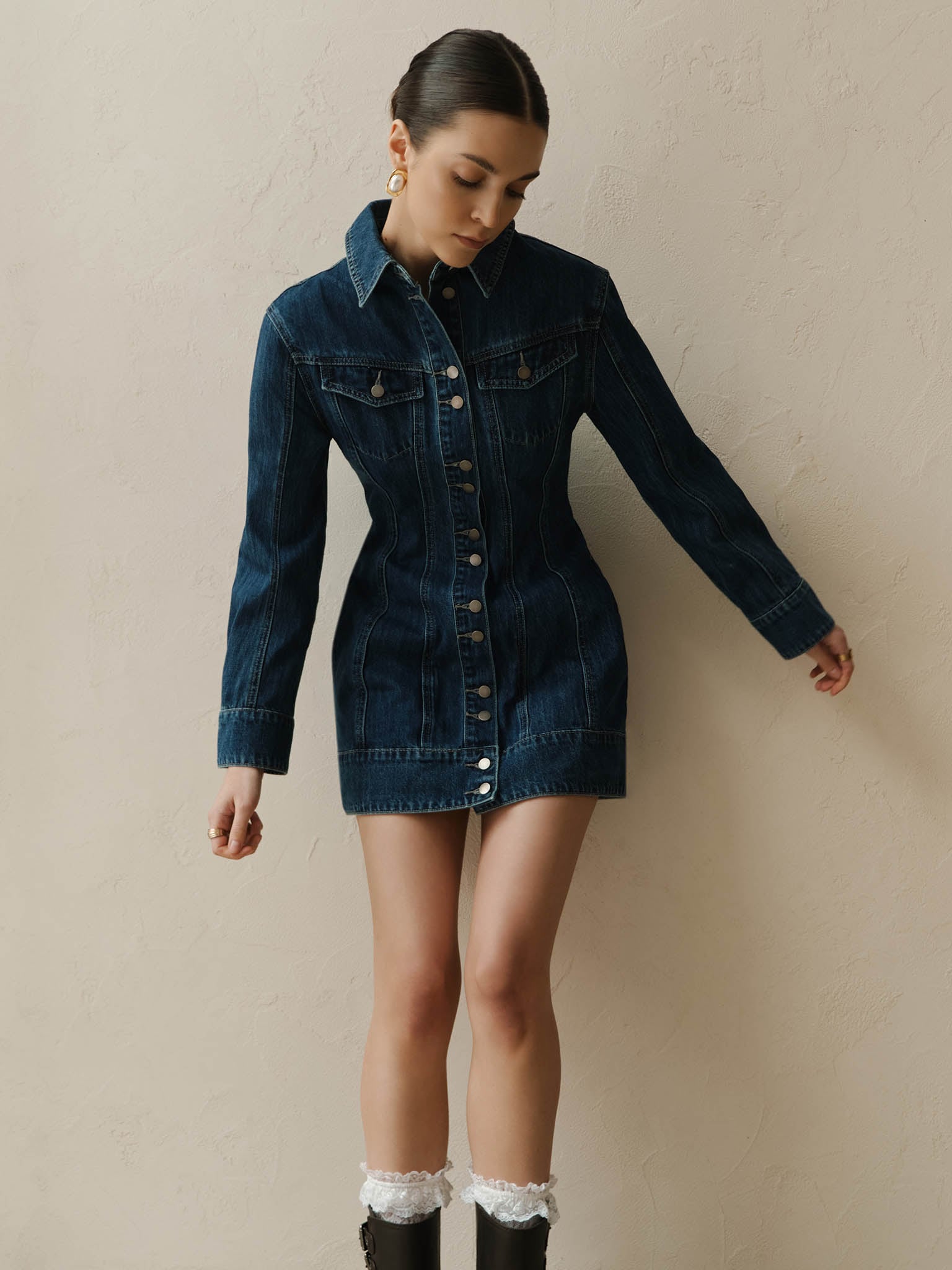 Denim mini dress