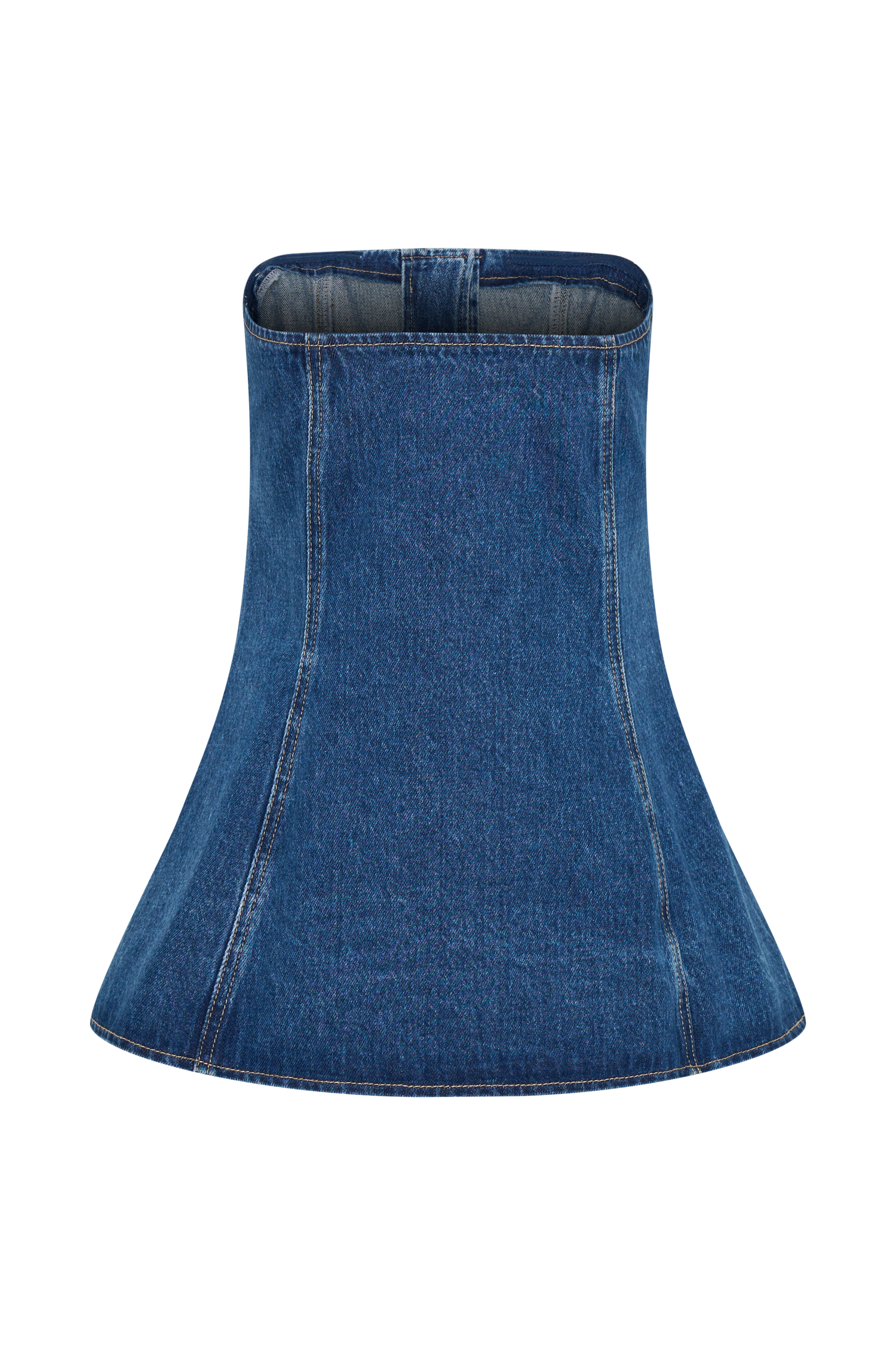 Strapless Long Line Button Top