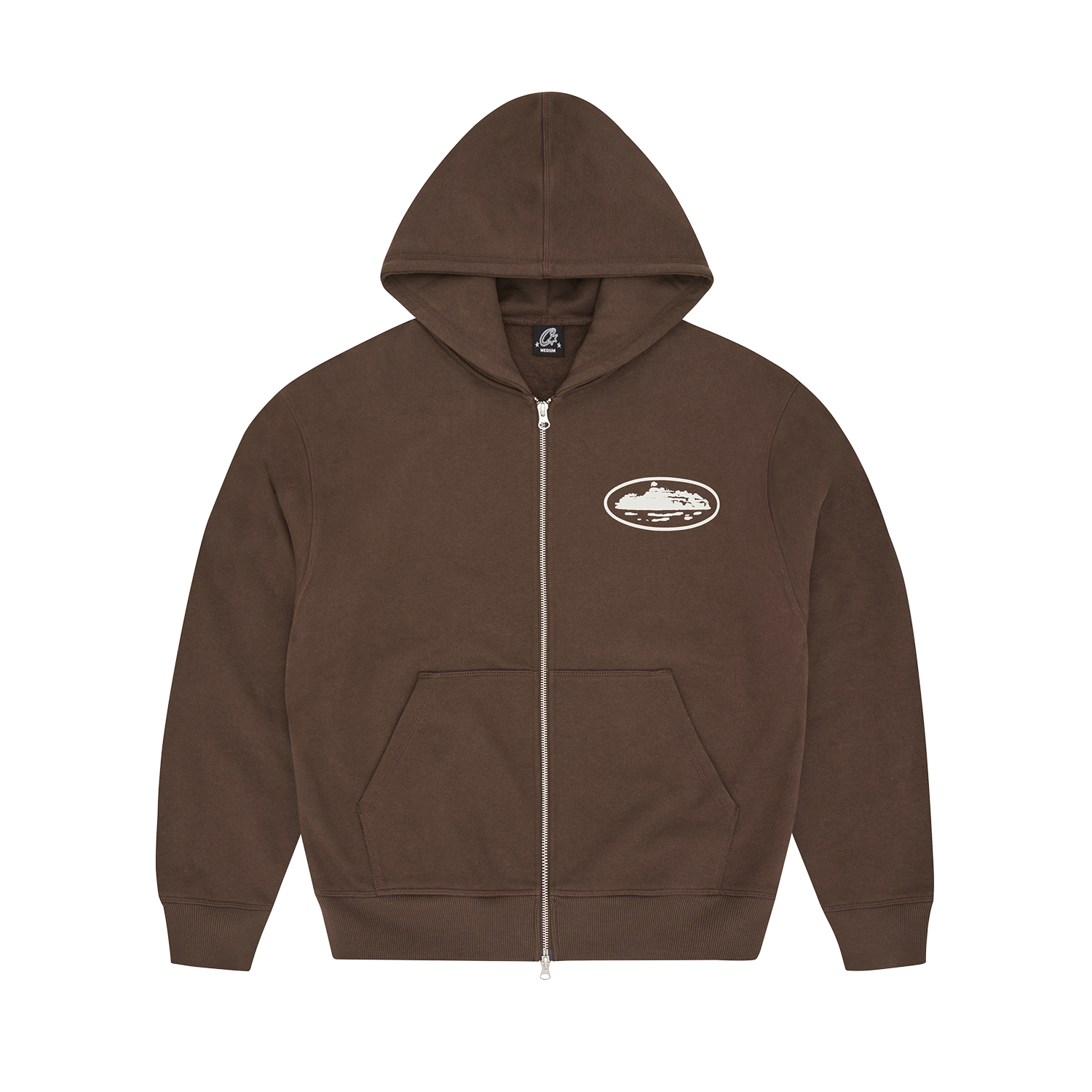 ISLAND PUFF PRINT ZIP HOODIE [BROWN]