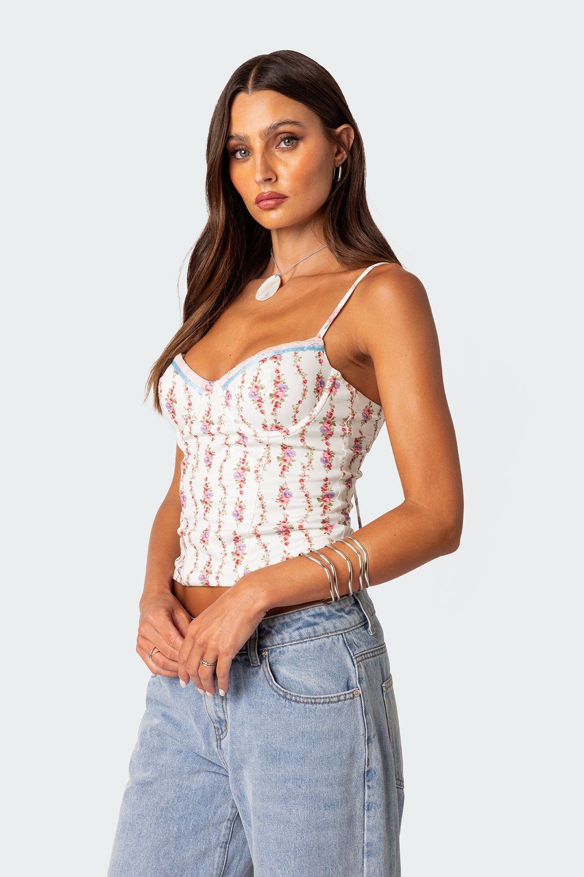 SOLENE PRINTED CORSET TOP