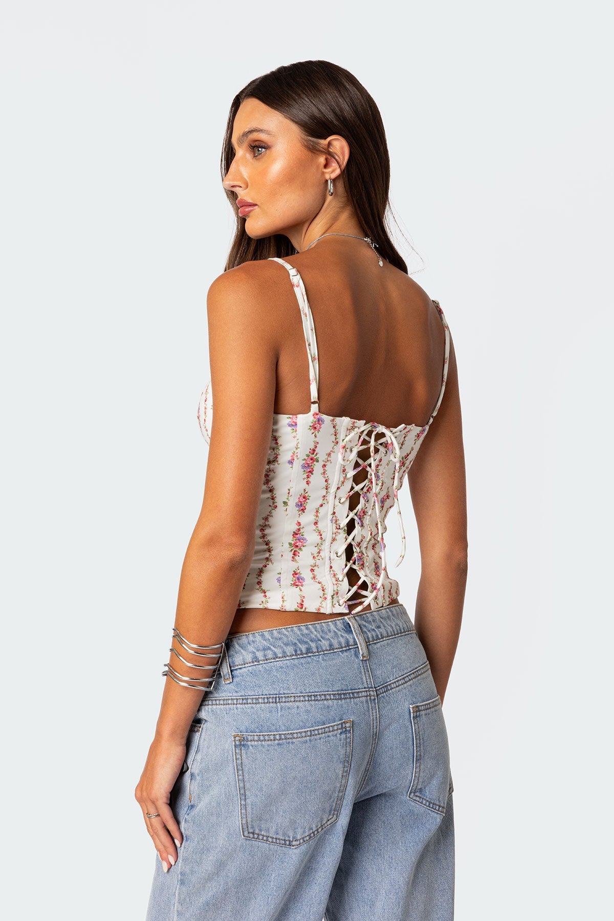 SOLENE PRINTED CORSET TOP