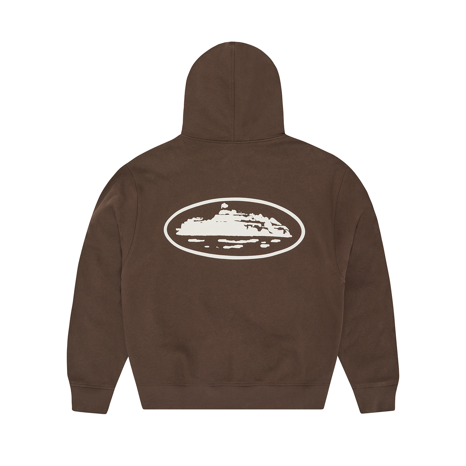 ISLAND PUFF PRINT ZIP HOODIE [BROWN]