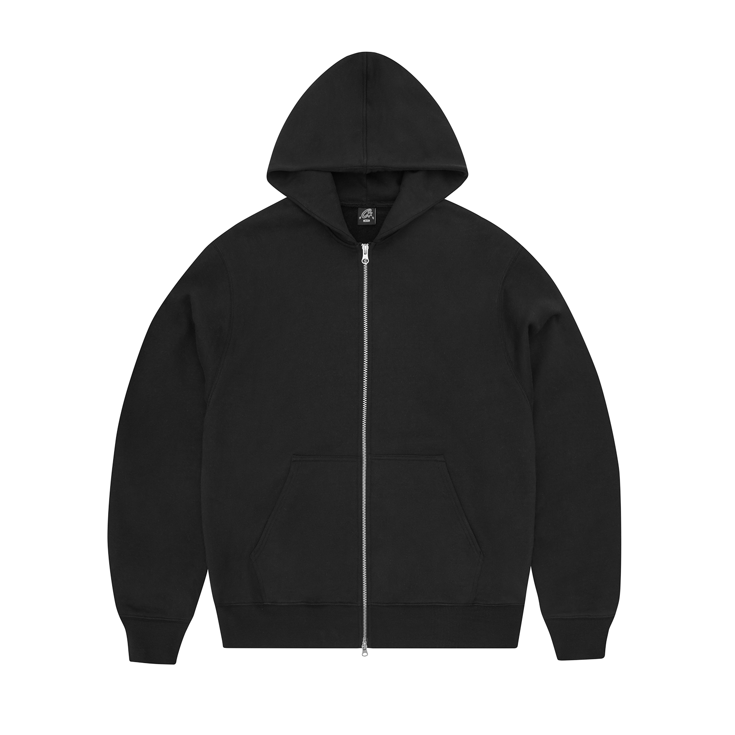 ISLAND MIXED PANEL ZIP HOODIE [BLACK]