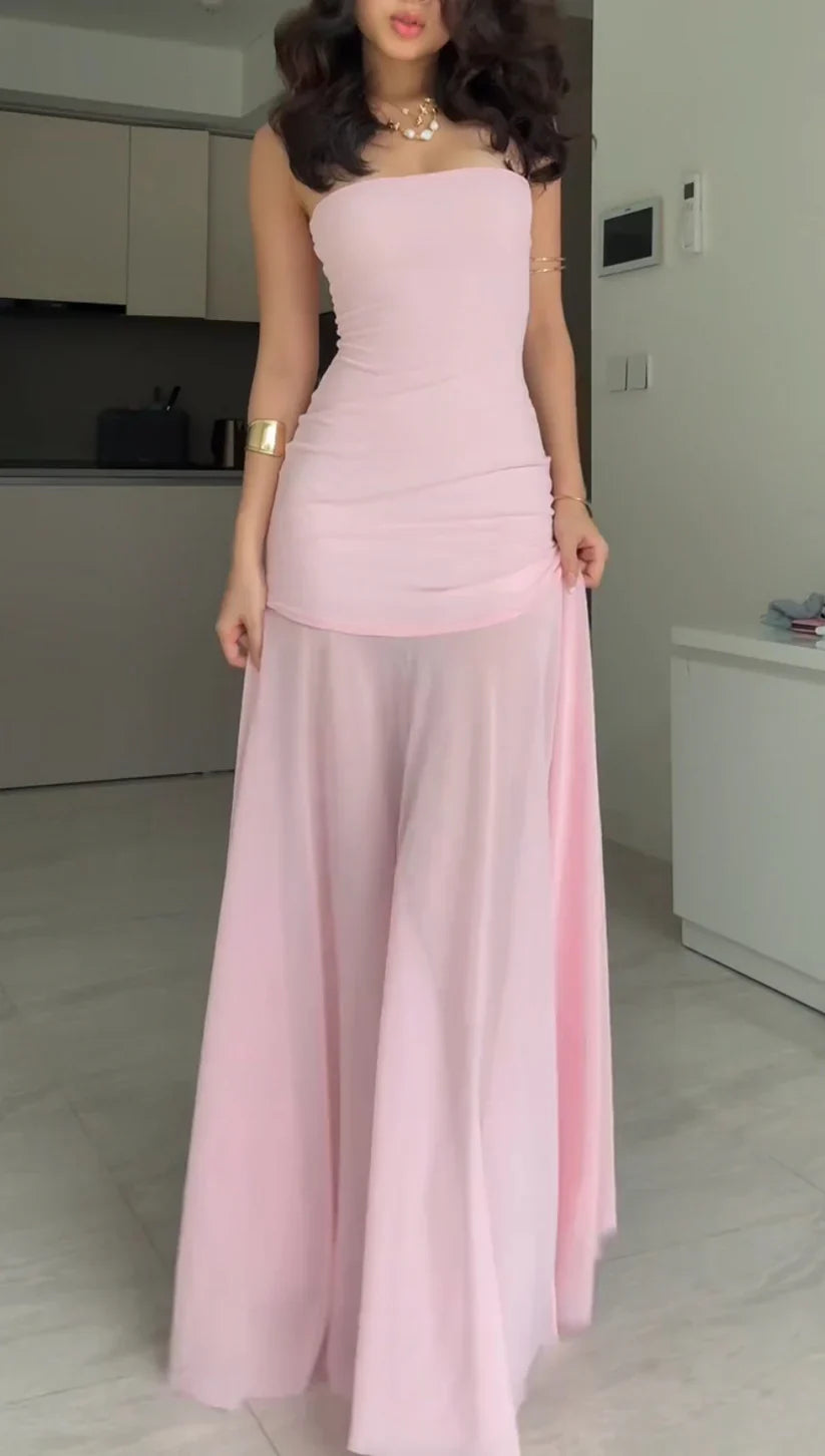FLOWY MESH DRESS