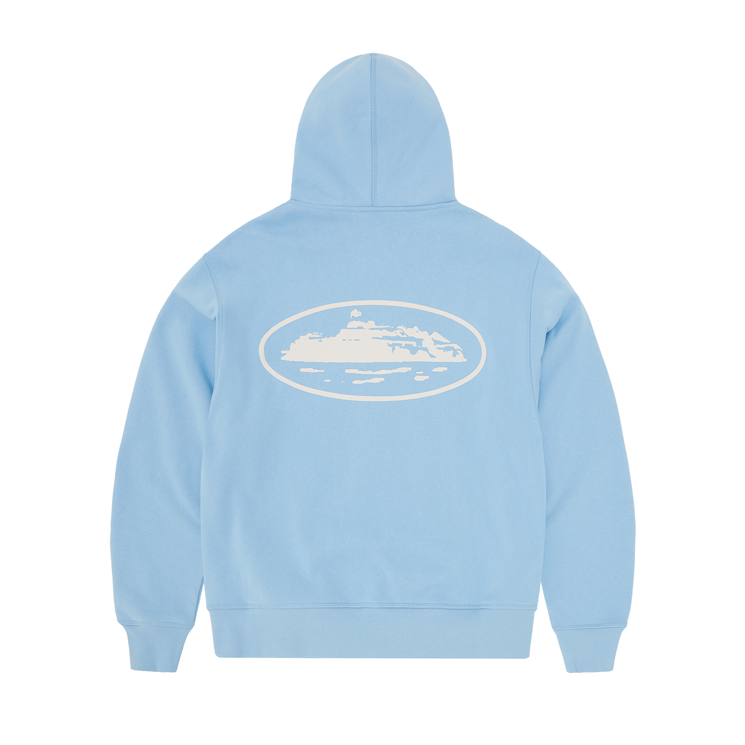 ISLAND PUFF PRINT ZIP HOODIE [BABY BLUE]