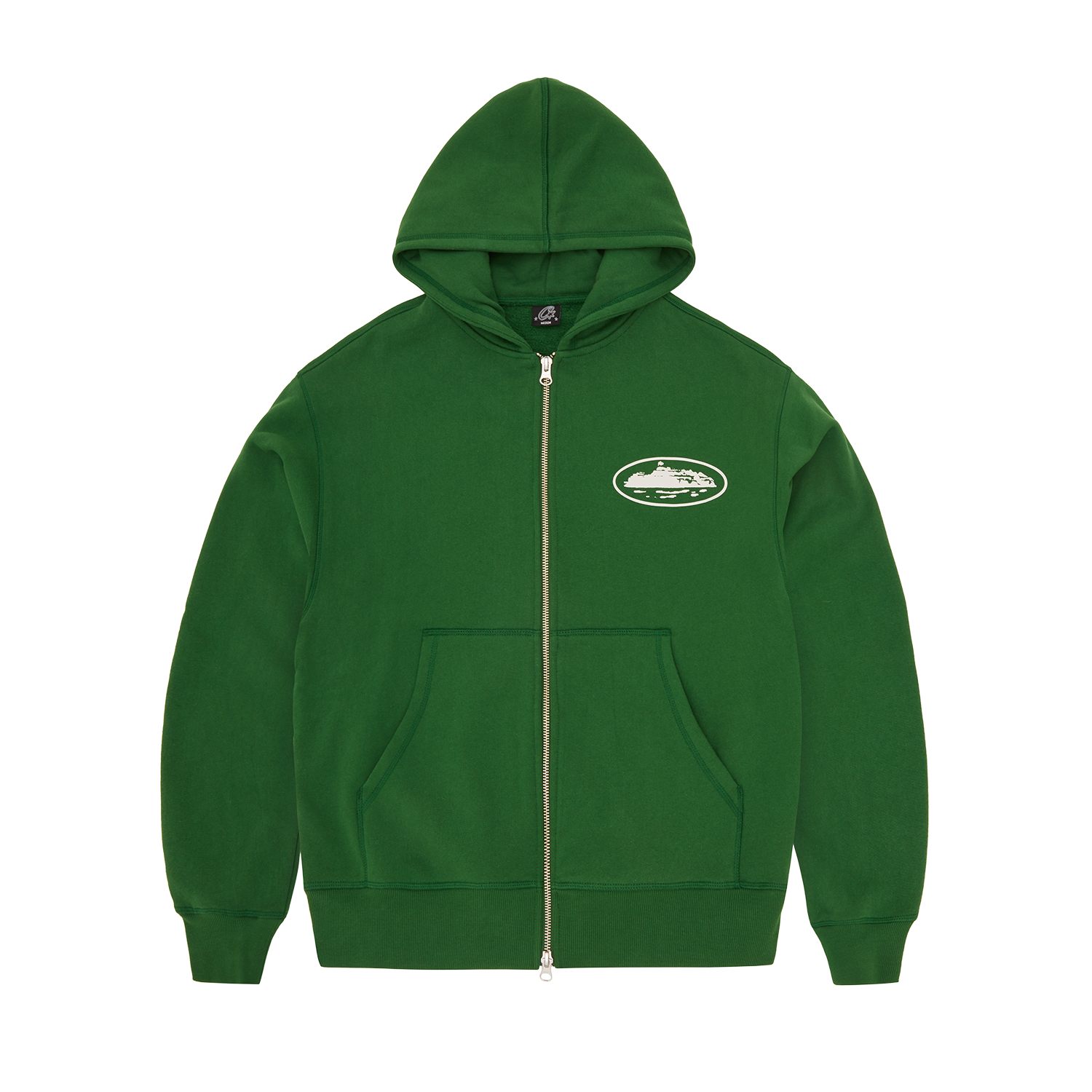 ISLAND PUFF PRINT ZIP HOODIE [GREEN]