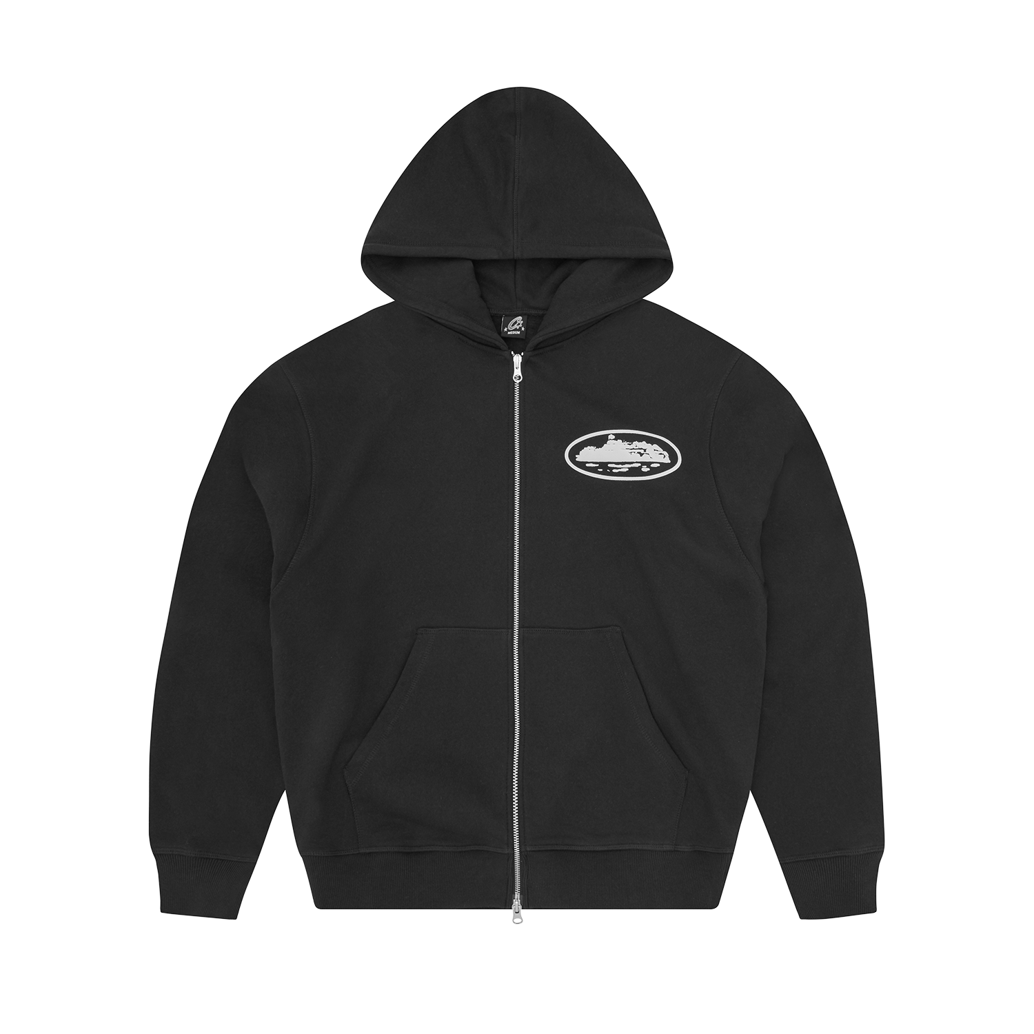 ISLAND PUFF PRINT ZIP HOODIE [WASHED BLACK]