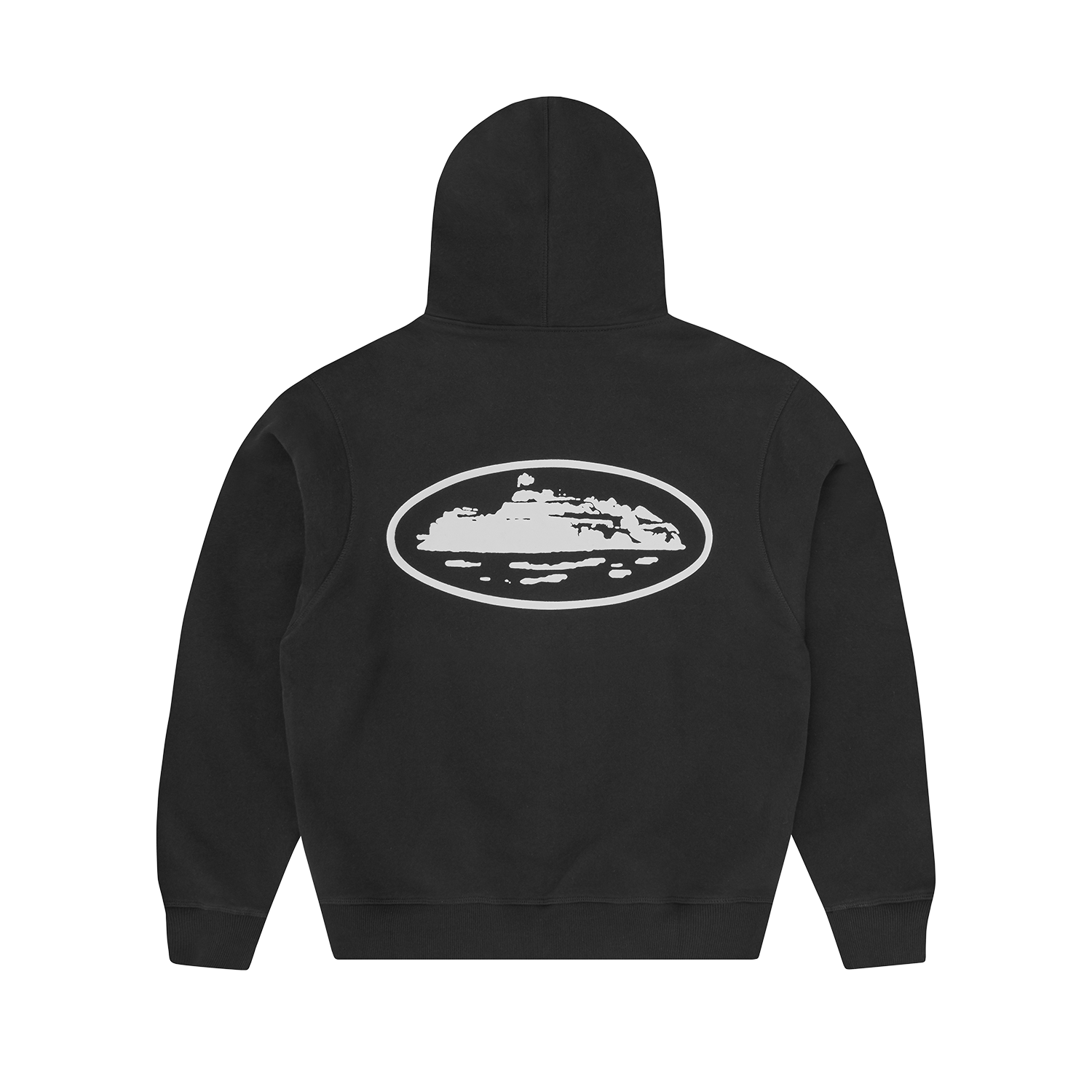 ISLAND PUFF PRINT ZIP HOODIE [WASHED BLACK]