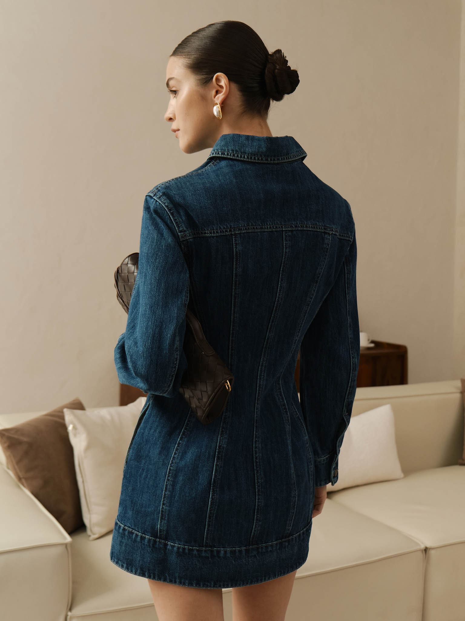 Denim mini dress
