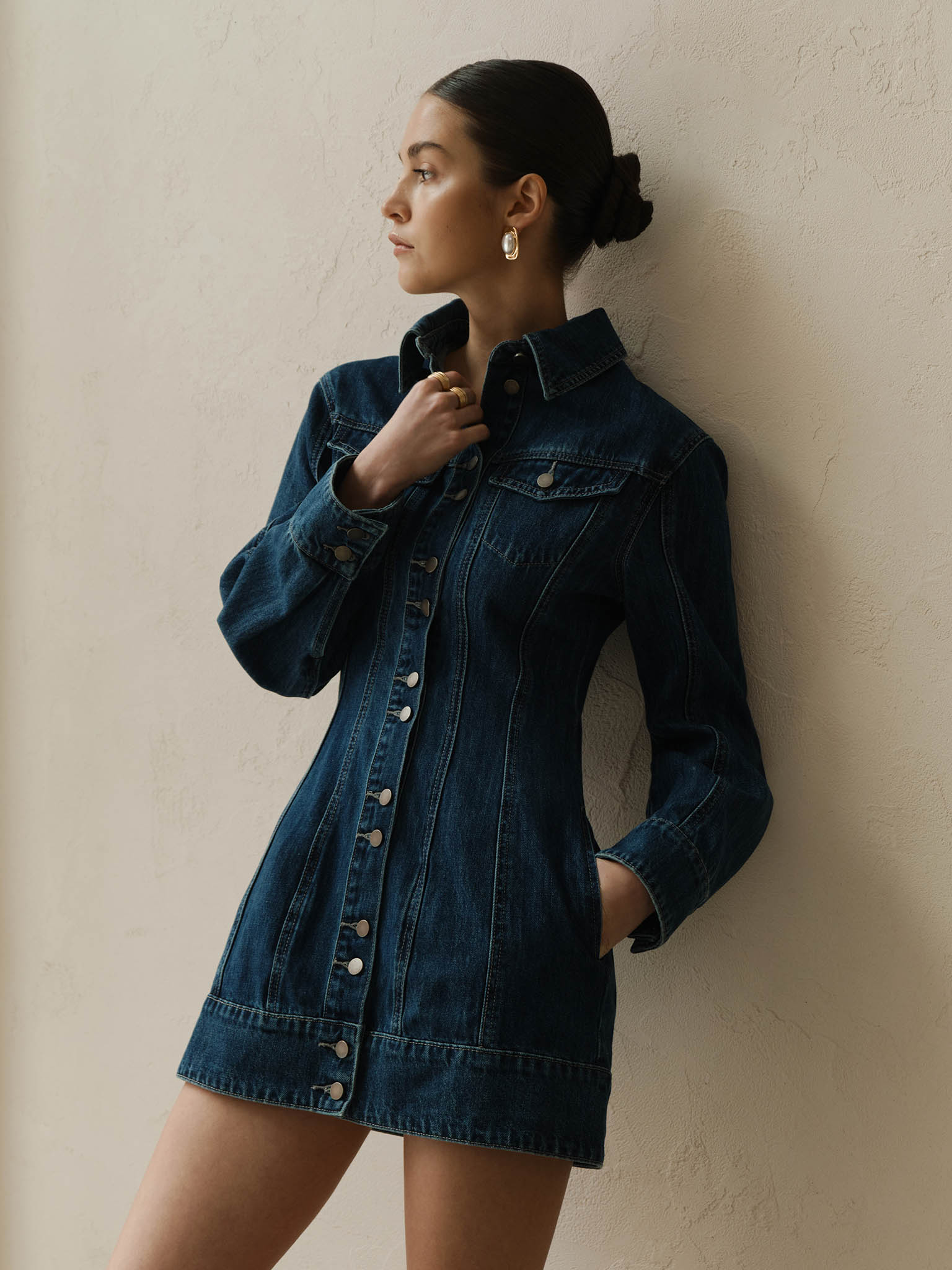 Denim mini dress