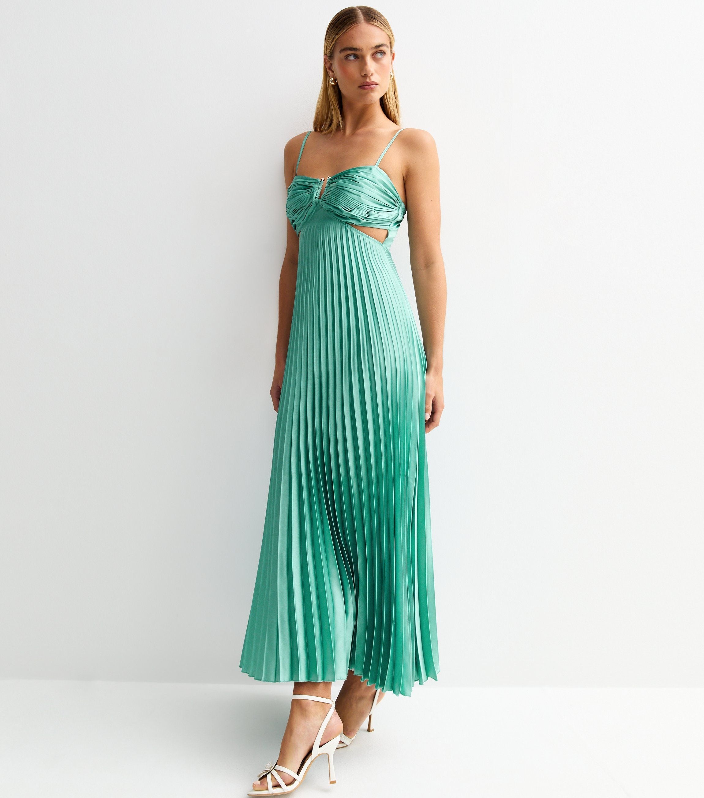 Plisse Midi Dress