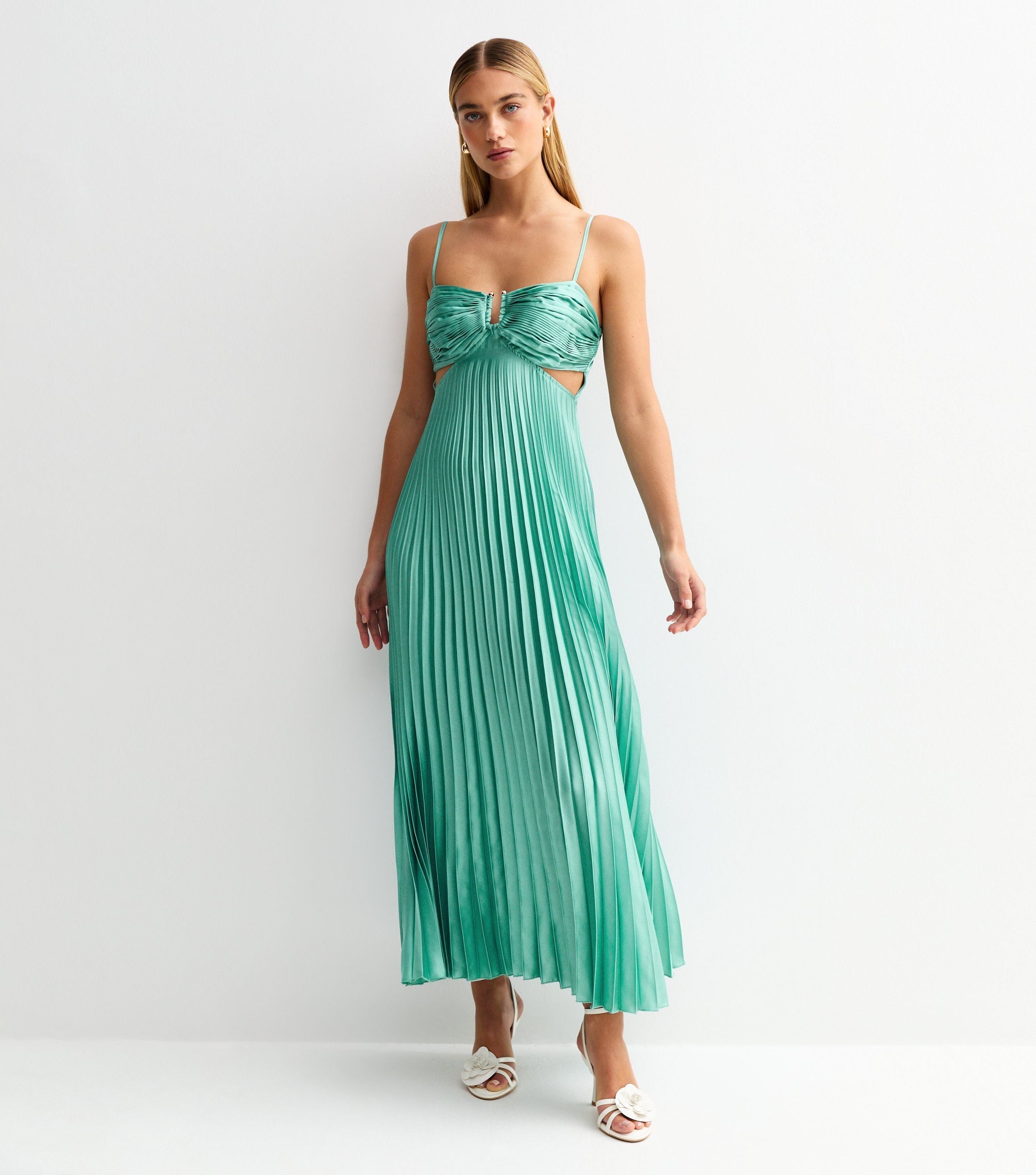 Plisse Midi Dress