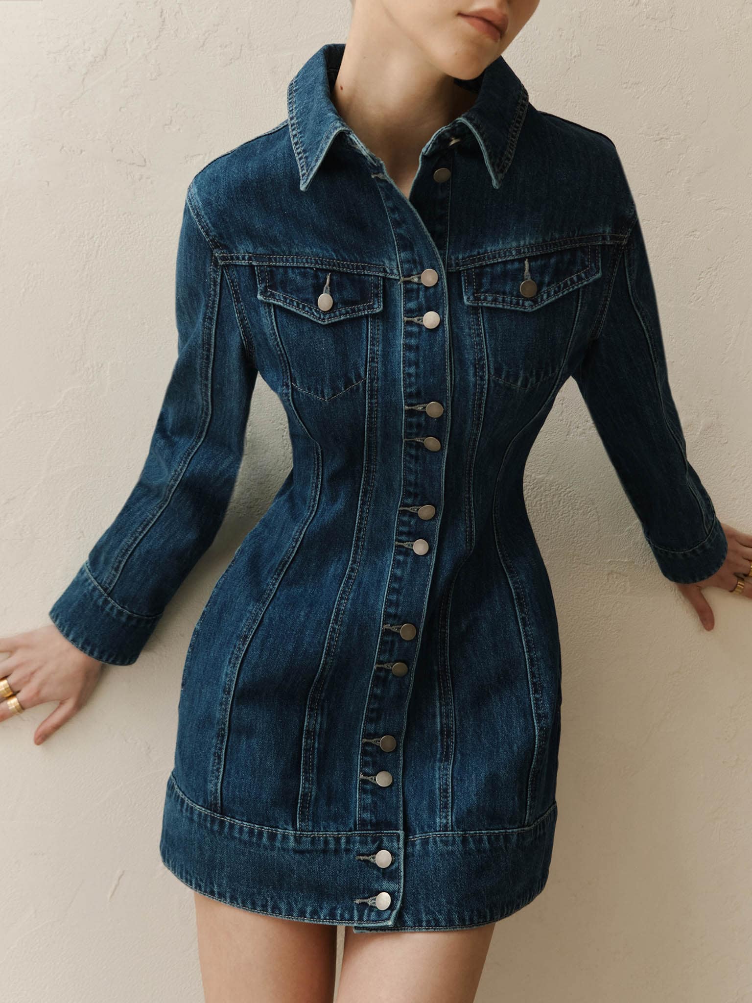 Denim mini dress