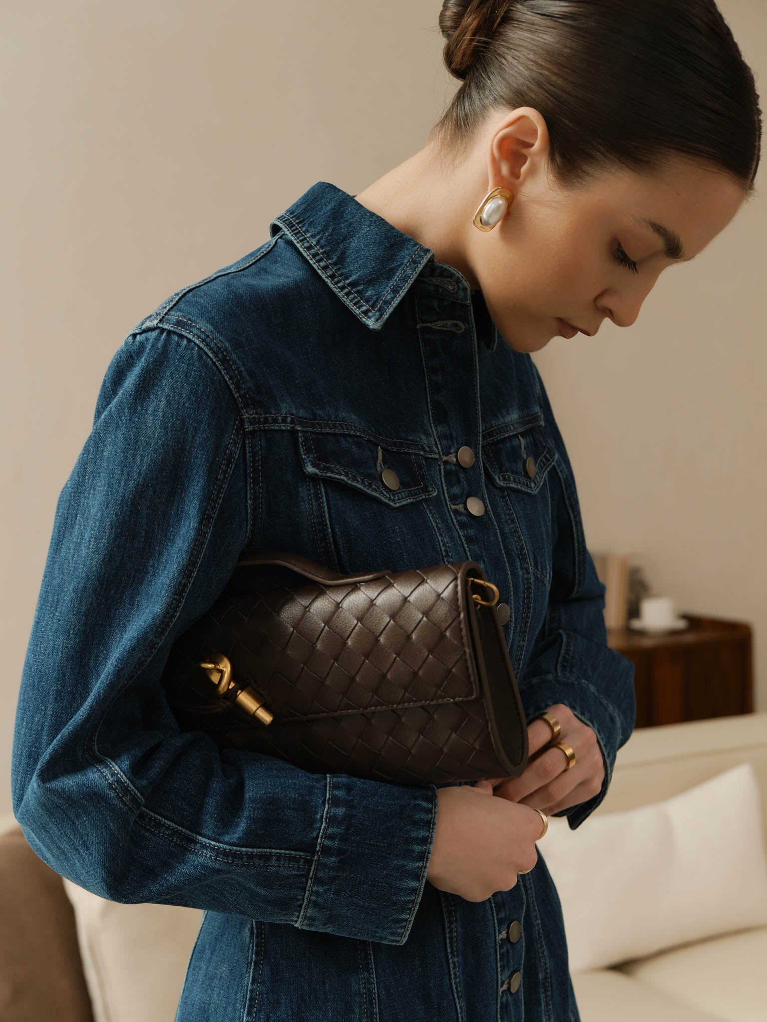 Denim mini dress