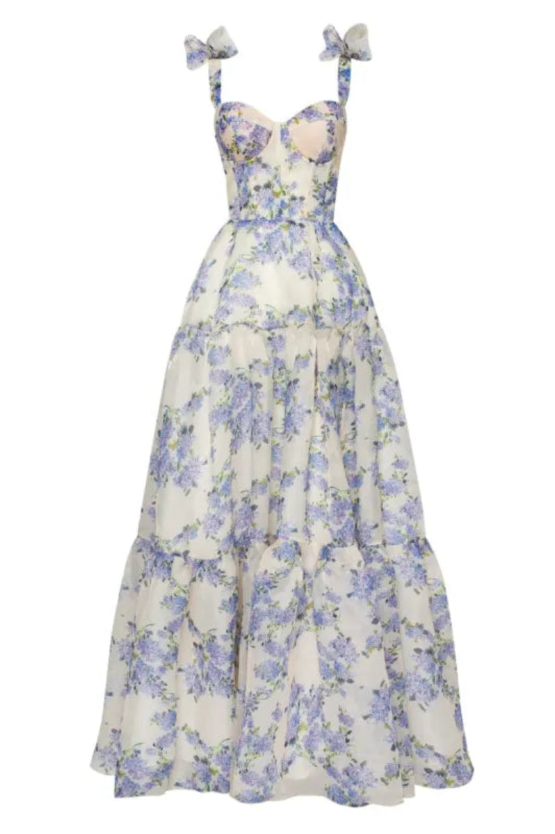 Hydrangea Floral Maxi Dress