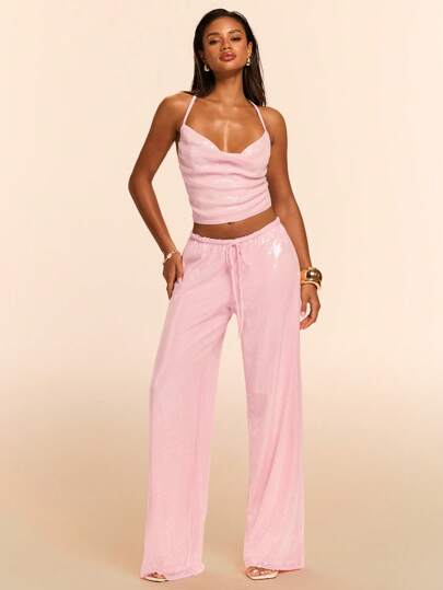 Pink Sequin Pants