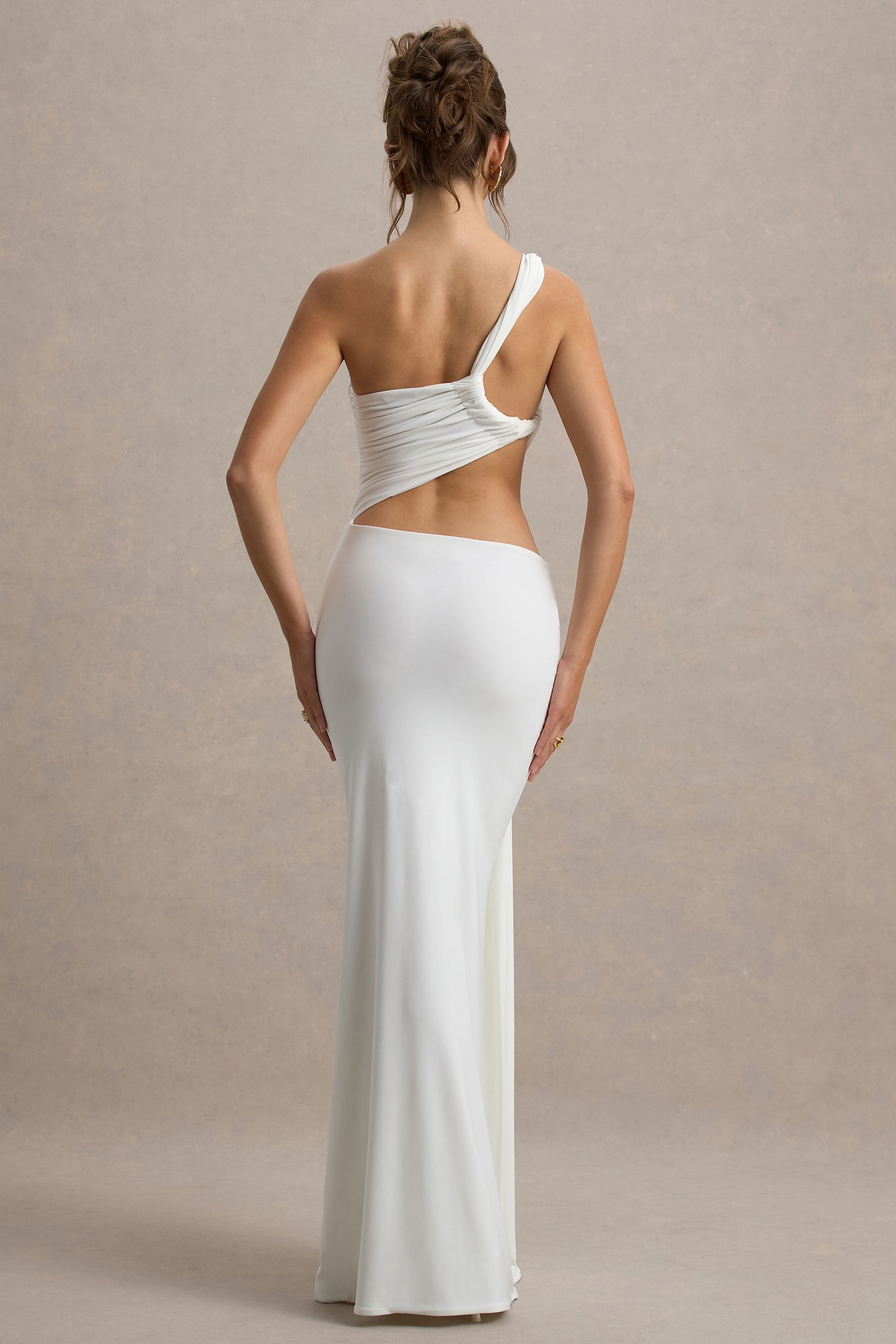 Chicime | White Asymmetric Maxi Dress With Wrap Skirt