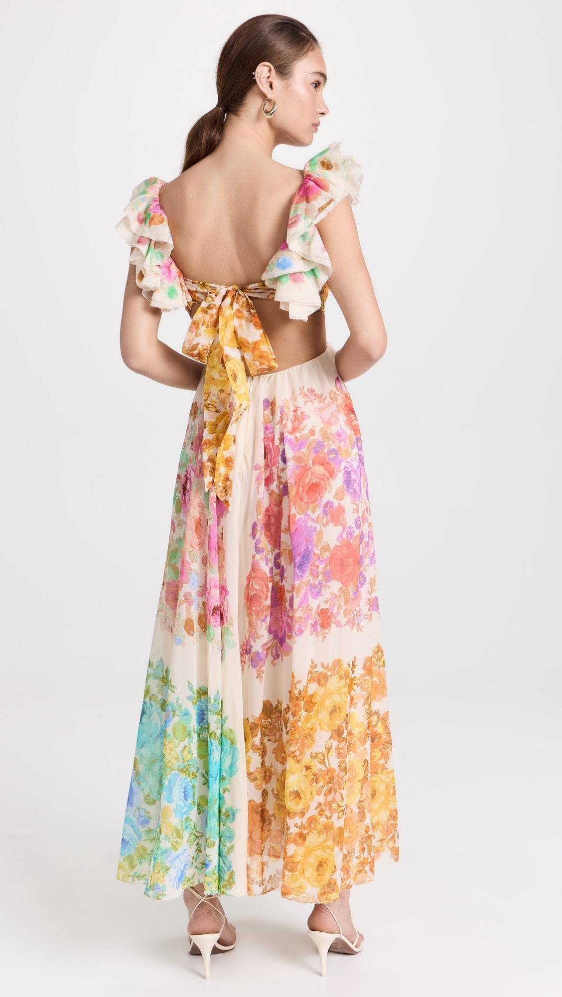 Raie Frill Shoulder Maxi Dress